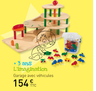+ 3 ans : L'imagination - Garage avec véhicules - 154€ TTC