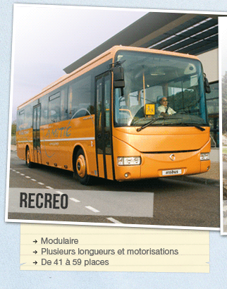 Recreo : modulaire, plusieurs longueurs et motorisations, de 41 à 49 places