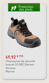 Protection des pieds : Chaussure de s&eacute;curit&eacute; &agrave; 42,92 &euro; TTC