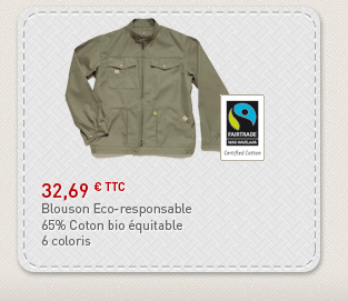 Eco-responsabilit&eacute; : Blouson Max Havelaar &agrave; 32,69 &euro; TTC