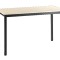Table Comps 160 x 80 cm plateau gris nimbus chant gris - piétement noir