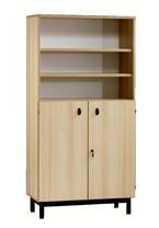 Bibliothèque partie basse 2 portes BIP BOP - gris 90 cm - piétement époxy gris alu
