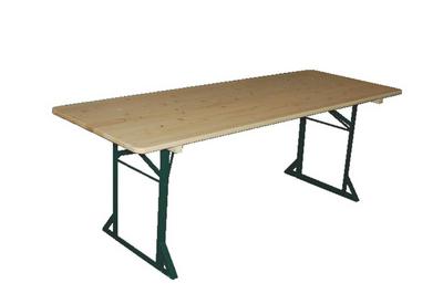 Table pliante d'extérieur en bois. L. 220 x l. 80 cm