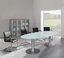 Table de réunion ovale en verre Leader 6-8 personnes l. 230 x pr. 110 cm - prestation incluse