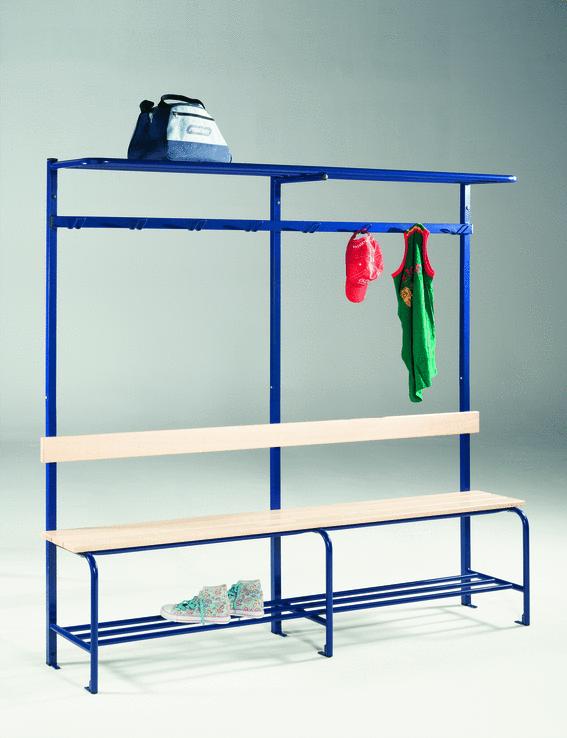 Vestiaire sur banc - structure bleu vert récif