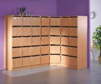 Meuble Siméo 3 colonnes (15 casiers) prof. 40 cm - porte boîte aux lettres avec serrure
