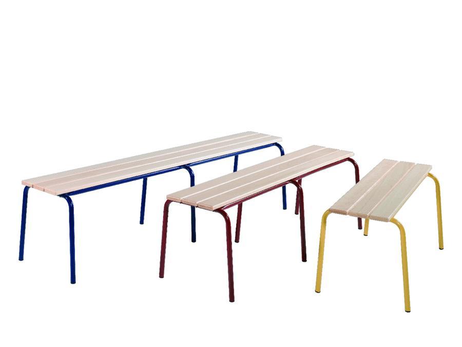 Banc Lam sans dossier - 120 cm - 2 pieds - coloris bleu Ouessant