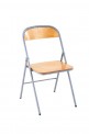 Chaise pliante PLEG hêtre naturel piétement époxy - Lot de 2