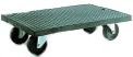 Plateau roulant - plateau bois - charge 350 kg - 600 x 400 - caoutchouc enveloppant - 4 roues nylon pivotantes