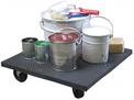 Plateau roulant - plateau bois - charge 350 kg - 600 x 600 - caoutchouc enveloppant - 4 roues nylon pivotantes
