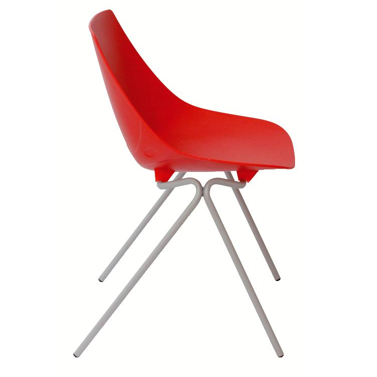Chaise 4 pieds DOKY - coque polypropylène - piétement époxy empilable - par 4