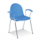 Fauteuil 4 pieds AMIGO - coque polypropylène au choix - piétement chrome - empilable - par 4