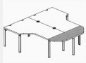 Convivialité demi-lune EPURE - 160x50 - pour 2 bureau pr.80