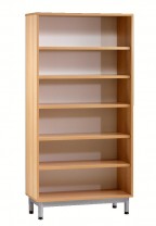 Bibliothèque haute BIP BOP - hêtre naturel - 90 cm Piétement époxy gris alu