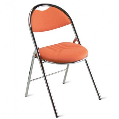 Chaise pliante MAITENA textile enduit piétement chrome - Lot de 2