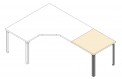 Retour pour bureau compact 90° EPURE - 80x80