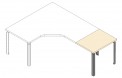 Retour pour bureau compact 90° EPURE - 60x80