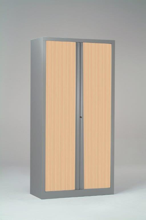 Armoire métallique Etic 198x100 4 tablettes décor bois