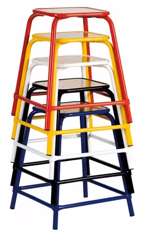 Tabouret fixe 9100-h. 58 cm - piétement gris alu - lot de 4