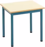 Table monoplace Diabolo - 60x50 cm - taille 4 - plateau beige pyla - piétement bleu-vert récif - lot de 2