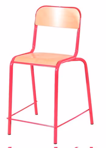 Chaise rehaussée Alta - h. 60 cm - piétement rouge Orient - lot de 4