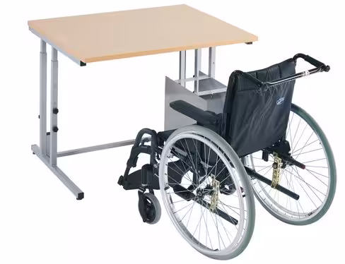 Table informatique Dana - 100 x 80 cm - écran posé - piétement réglable pour PMR