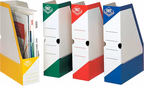 Porte-revues Fast - dos 8 cm - 33 x 25 cm - coloris assortis - lot de 4