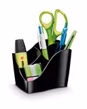 Organisateur de bureau Isis CEP 4 compartiments recyclé - 100% recyclable - noir