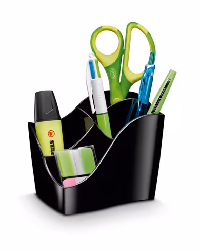 Organisateur de bureau Isis CEP 4 compartiments recyclé - 100% recyclable - noir