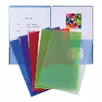 Chemise double poche A4/A3 - polypropylène souple 20/100e - coloris assortis - lot de 10