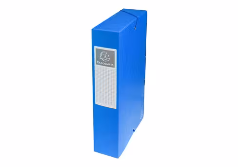 Boîte classement A4 Exabox - dos 6 cm - carte lustrée - bleu