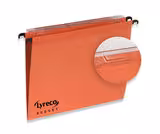 Dossier suspendu pour tiroir Lyreco - fond V - orange - lot de 25