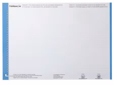 Etiquette pour dossier suspendu n° 0 - bristol bleu - 10 planches de 250