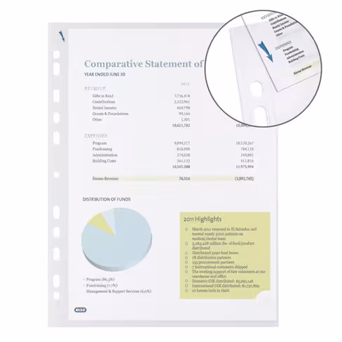 Pochette A4 perforée Oxford quick'in épaisse - résistante - lot de 100