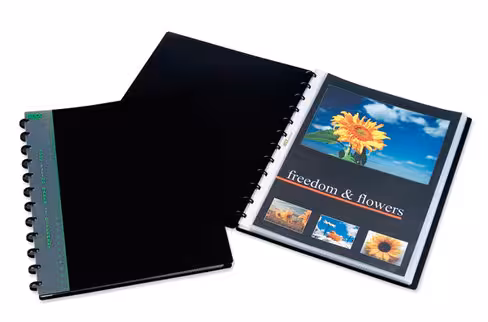 Reliure de présentation exacompta - 30 pochettes - noir