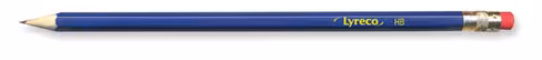 Crayon graphite HB Lyreco - bout gomme - lot de 12