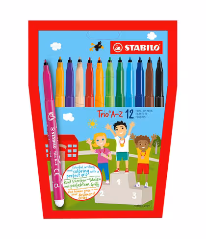 Feutre - Stabilo Trio A-Z - coloris assortis - lot de 12