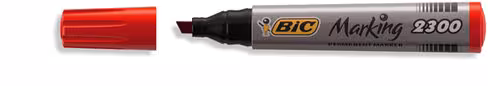 Marqueur permanent Bic 2300 - pointe biseau - rouge