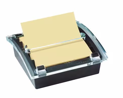Bloc-notes recyclé Post-it Z-notes Super Sticky - avec dévidoir Millenium - 7,6 x 7,6 cm - jaune - lot de 12