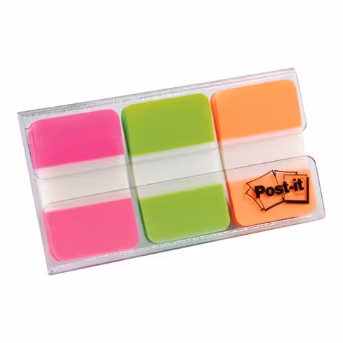 Marque-page rigide Post-it - 25 x 38 mm - coloris assortis - lot de 3