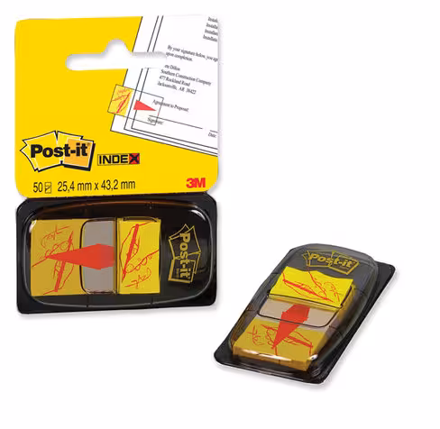 Distributeur index ''signez ici'' Post-it - 25 mm - lot de 50