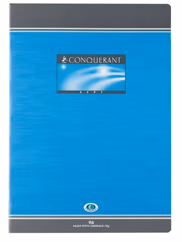 Cahier A4 Conquérant reliure piquée - 96 pages 70 g - réglure Seyès