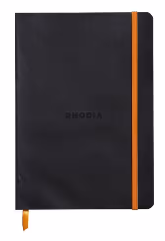 Cahier broché 14,8 x 21 cm - 160 pages papier ivoire ligné - fermeture élastique