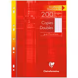 Copies doubles A4 perforées - réglure Seyès - blanc - lot de 200