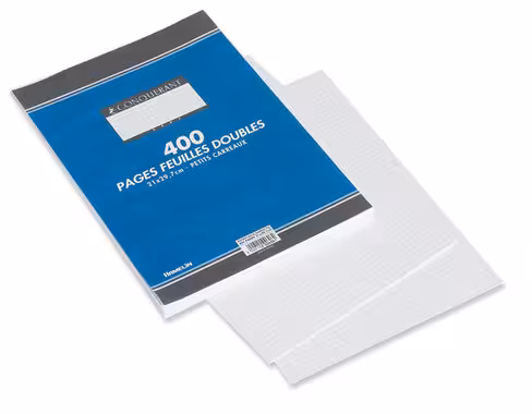 Copies doubles A4 non perforées Conquérant - 70 g - quadrillé 5 x 5 - blanc - lot de 100