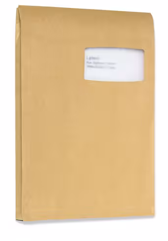 Pochette kraft avec fenêtre C4 - 120 g - bande siliconée - lot de 250