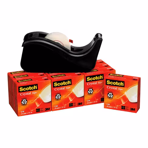 Ruban adhésif Scotch - avec dévidoir - 19 mm x 33 m - lot de 10