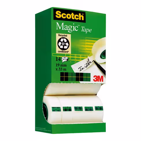 Ruban adhésif invisible Scotch Magic - 33 m x 19 mm - lot de 14