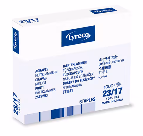 Agrafe 23/17 Lyreco - lot de 1 000