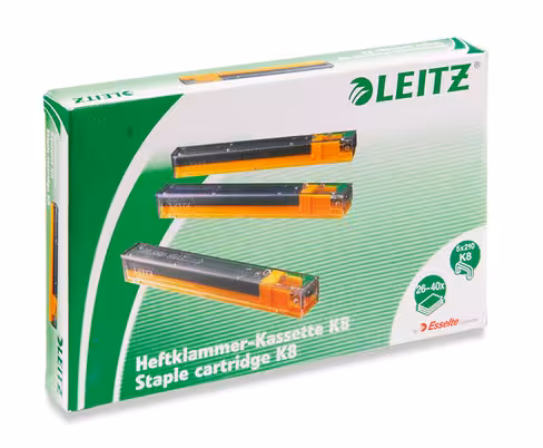 Agrafe K8 Leitz - capacité : 26/40 feuilles - lot de 5 cassettes de 210